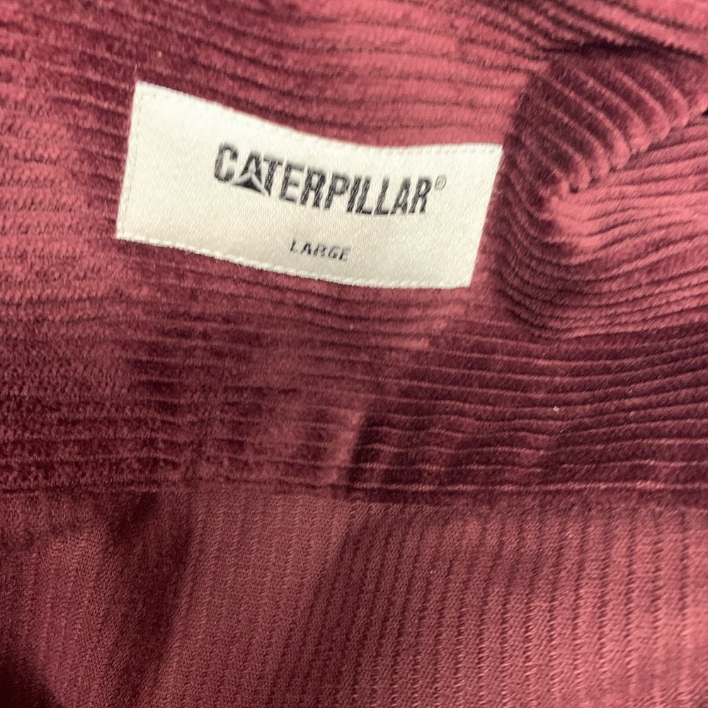 NWOT Caterpillar Workwear Burgundy Corduroy Snap Shirt Jacket Size L - Picture 2 of 7